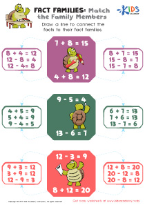 Fact Families: Match Family Members Worksheet